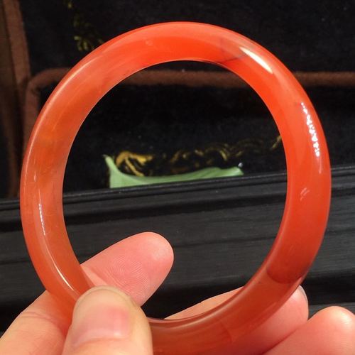 精品天然南红玛瑙手镯圈口53mm手串手链男女手镯