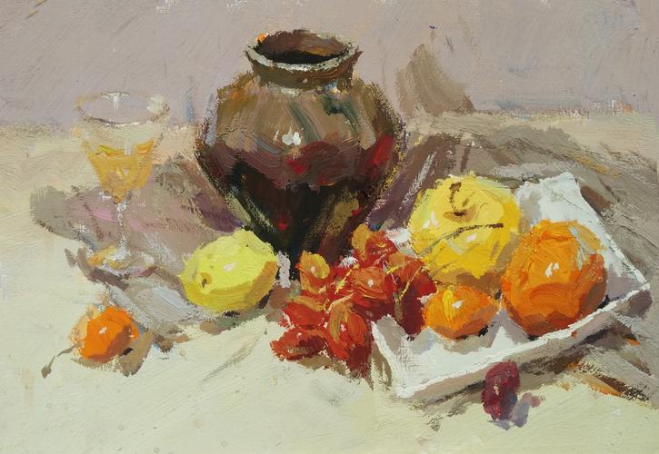 水粉静物作品武汉国美001画室静物色彩作品scz017