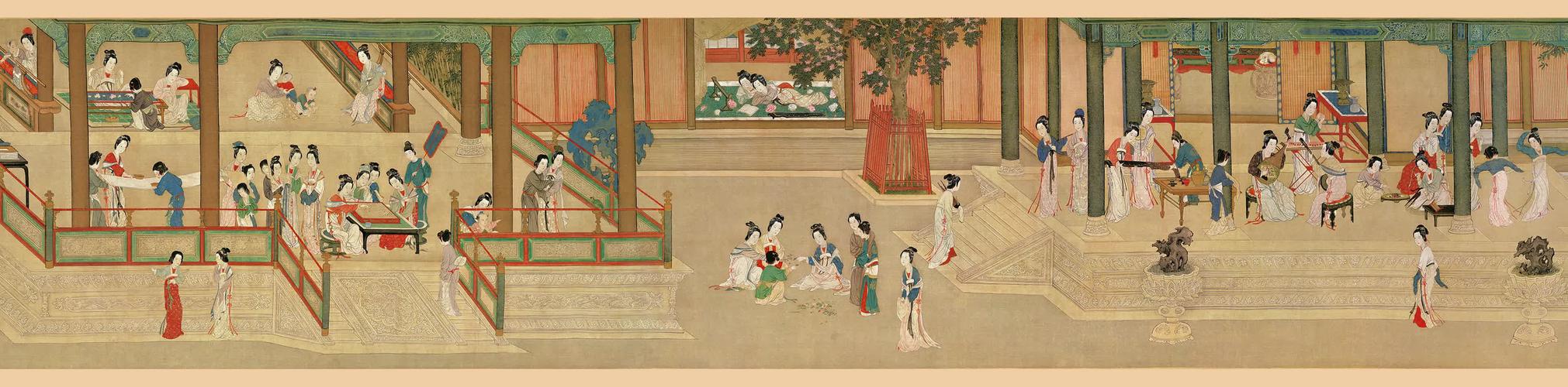 明仇英【汉宫春晓图】全卷