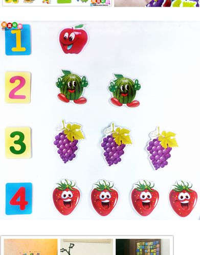 幼儿园教师教学教具儿童早教黑板磁性贴水果数字计算动物磁贴卡片