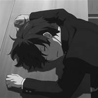 动漫qq黑白头像-孤独的一个人-卡通头像-男生-伤感-超萌_qq头像- 第17