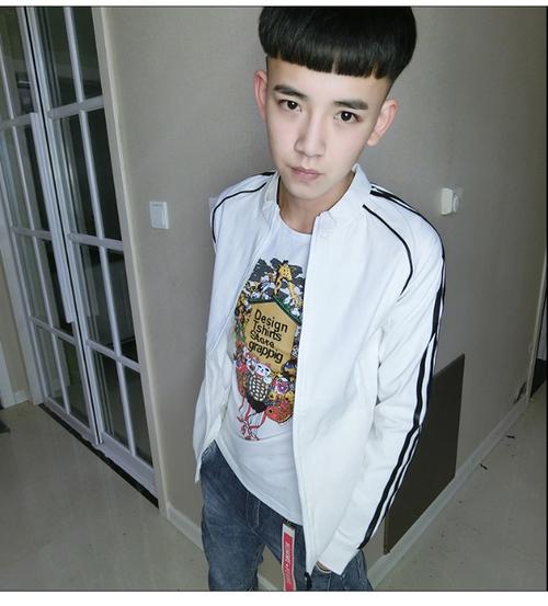 2017新款长袖外套男快手红人赵中阁同款青年休闲男装条纹长袖夹克