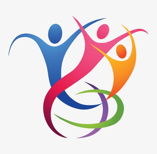 跳舞的三个人创意图标