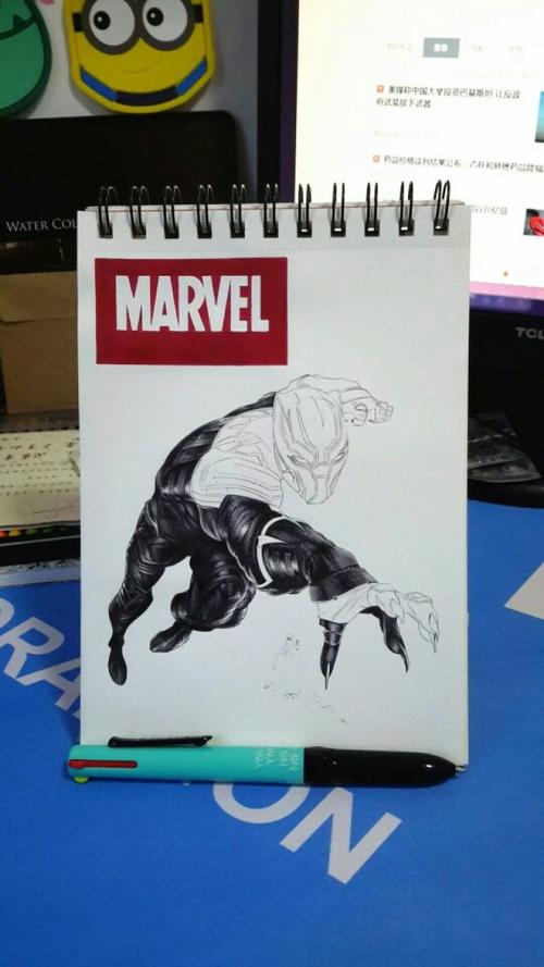 漫威 手绘 复仇者联盟 黑豹 black panther 美漫 英雄