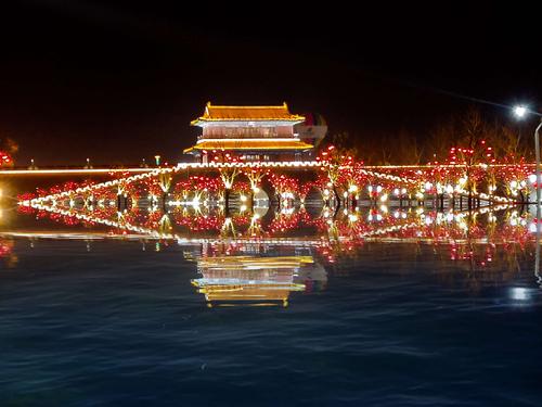 正定古城正月的夜景