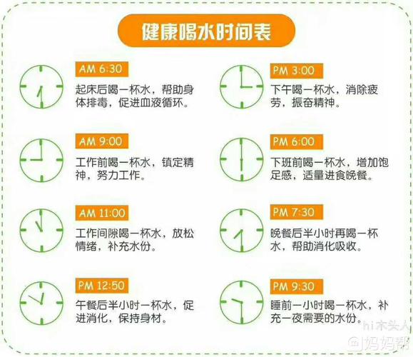 每日喝水时间表,各位朋友们收藏一下!