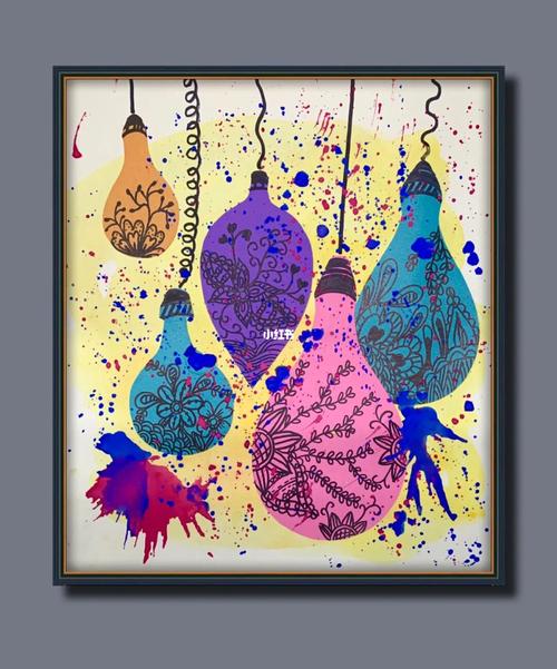 《彩色灯泡95》_创意美术_儿童创意美术_文化_绘画
