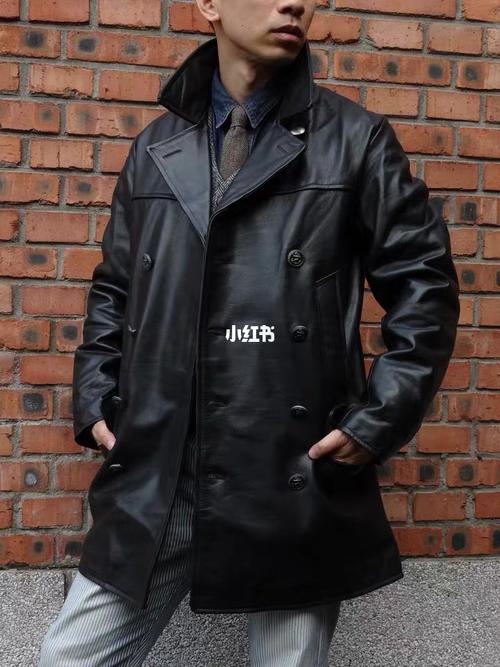 德国潜艇军官noblehouse翻领双排扣皮衣08_皮衣_皮具_缝纫机_艺术品