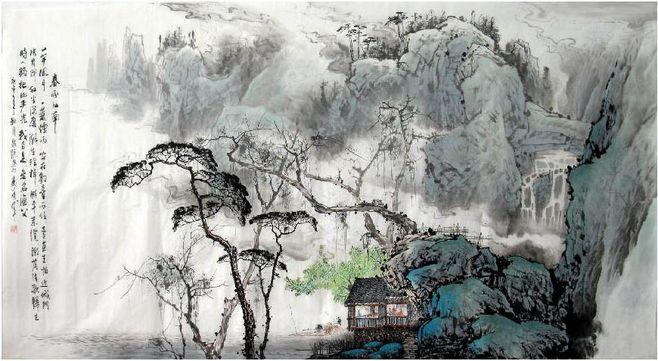 张泉踪山水画