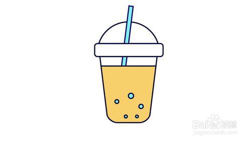 气泡饮料简笔画步骤