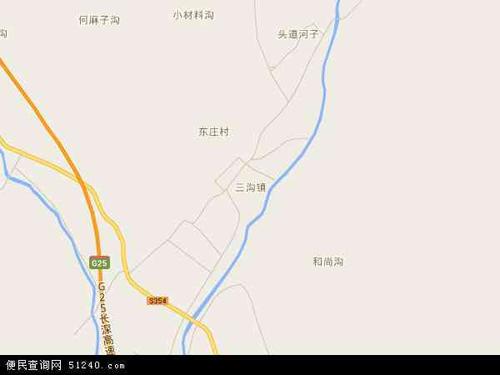 中国河北省承德市承德县三沟镇地图(卫星地图)