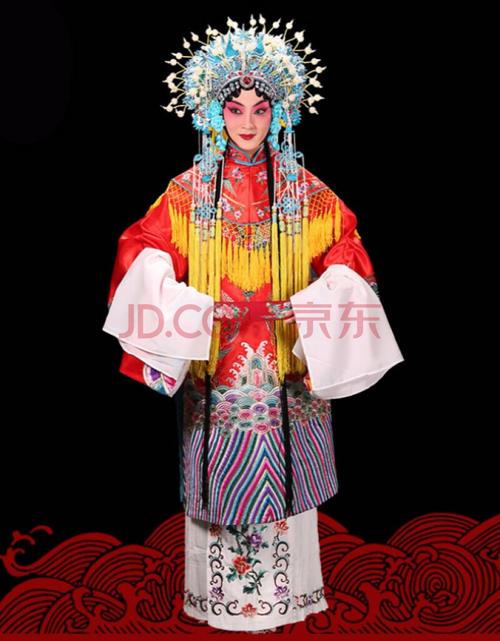 戏服戏曲服装京剧戏剧用品贵妃醉酒演出服缎团凤女蟒红色缎料团凤女蟒