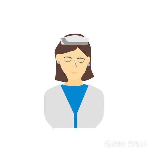 护士图标矢量隔离在白色背景, 护士标志, 家人