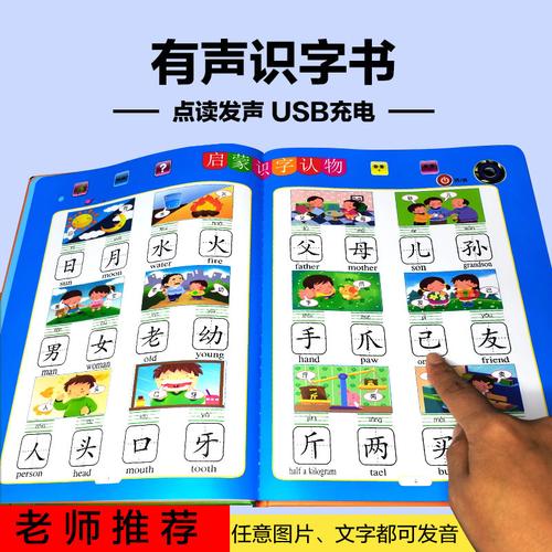 识字一年级儿童启蒙认字点读发声书有声玩具幼儿园学习早教机