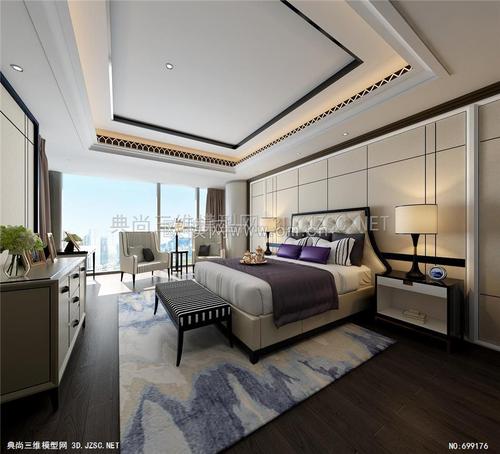 梁志天现代卧室3d模型id:2275093dmax模型