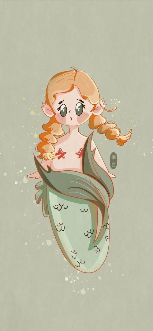 小美人鱼可爱手绘手机壁纸