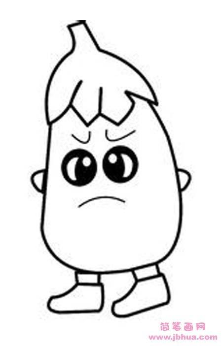 茄子拟人化简笔画