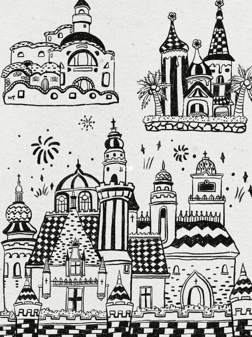 简笔画教程|黑白ins风|城堡|没有公主_简笔画_城堡_ins风_广州自由行