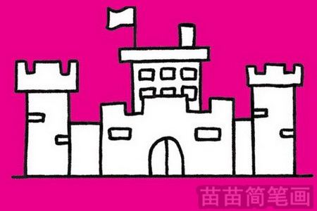 城堡简笔画图片大全,教程