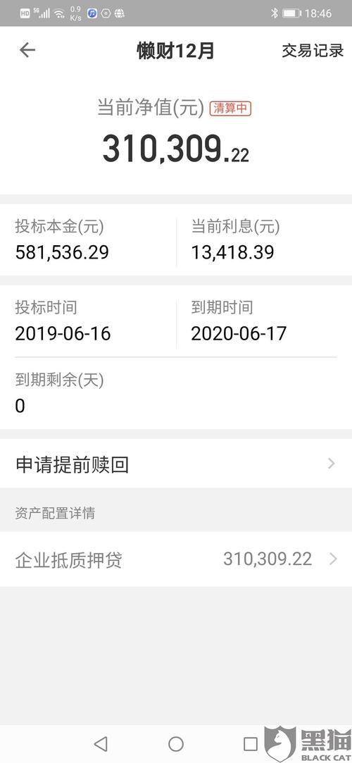 "本人于2019年6月16日由懒财宝转懒计划58万余元,2020年6月17日到期