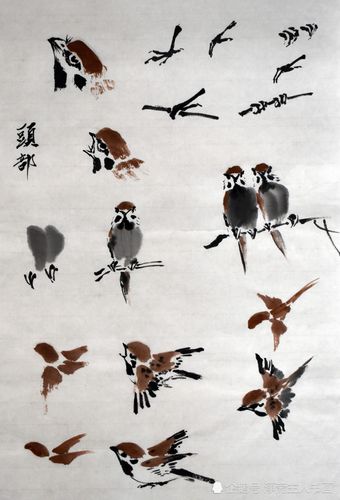 麻雀国画技法步骤