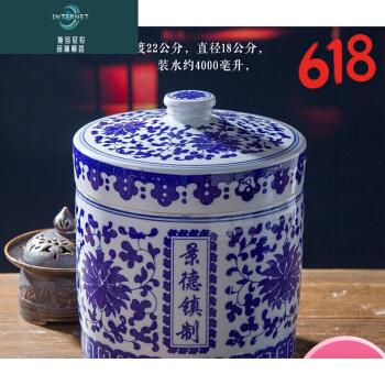 舌尖三景德镇青花陶瓷罐茶叶罐中药材罐膏方罐储存罐密封罐酱菜罐蜂蜜