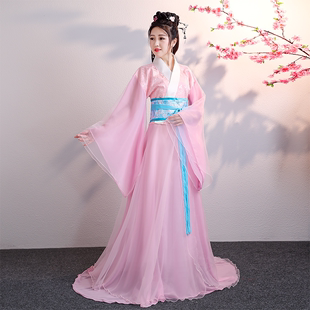 出租女士传统汉服曲裾广袖古装轻透纱质襦裙宫廷妃子服装美女戏服