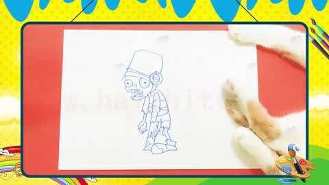 植物大战僵尸读报僵尸简笔画