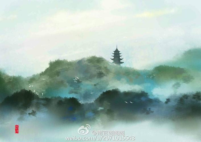 古风 古韵 中国风 手帐素材 插画 手绘 彩绘 头像 壁纸 背景