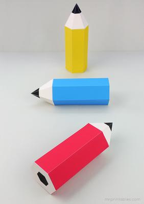 立体折纸手工制作模型剪纸 儿童卡通铅笔摆件 摆设装饰 3d纸模