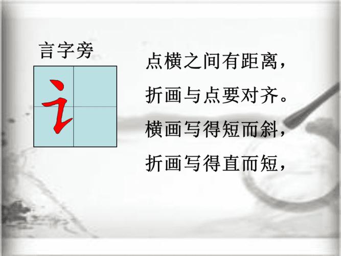 言字旁(写字学课件)新