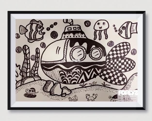 【潜水艇】_线描_儿童画_文化_绘画