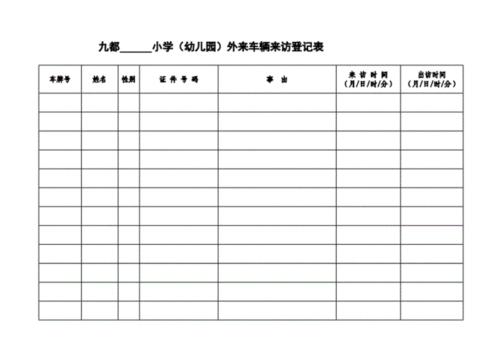小学幼儿园外来人员来访登记表doc4页