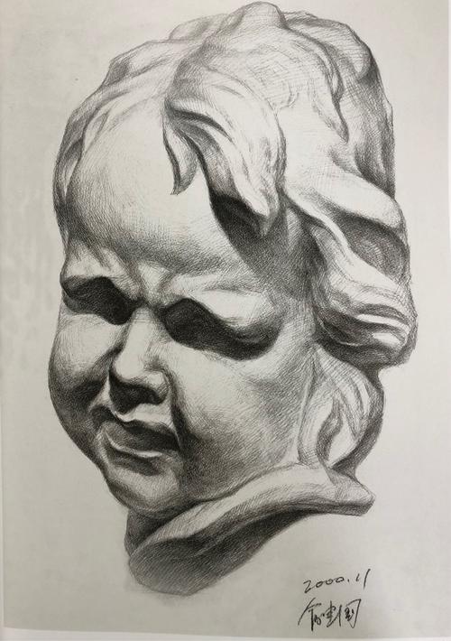 素描石膏人物临摹范本