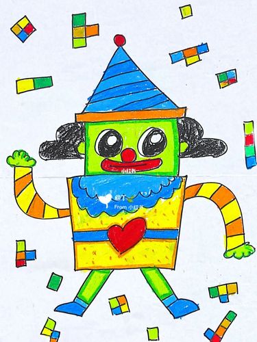 中大班儿童画《我的机器人》_儿童画_幼儿_美术_创意画_创意美术_母婴