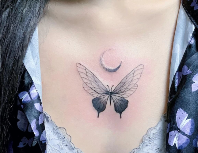 2020最新蝴蝶纹身图案大全女仙气飘飘的蝴蝶纹身设计8