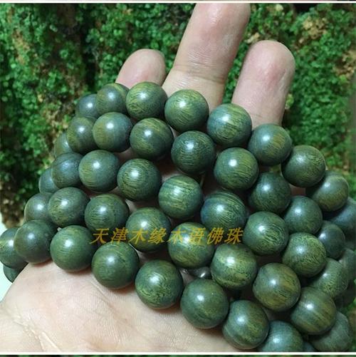 天然檀香念珠正宗绿檀手串老料文玩男款檀木沉水108颗佛珠手链女