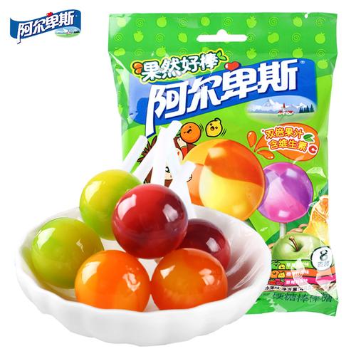 阿尔卑斯果然好棒48g3袋棒棒糖24支聚会综合果味糖果