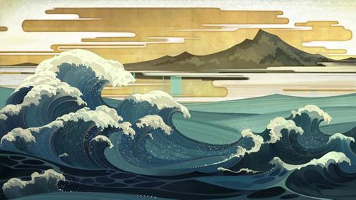 浓厚文化色彩浮世绘风插画