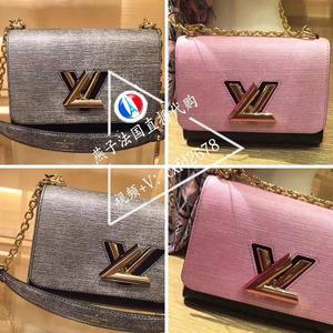 代购lv路易威登女包18款 twist 小号水波纹链条单肩斜跨包m54740