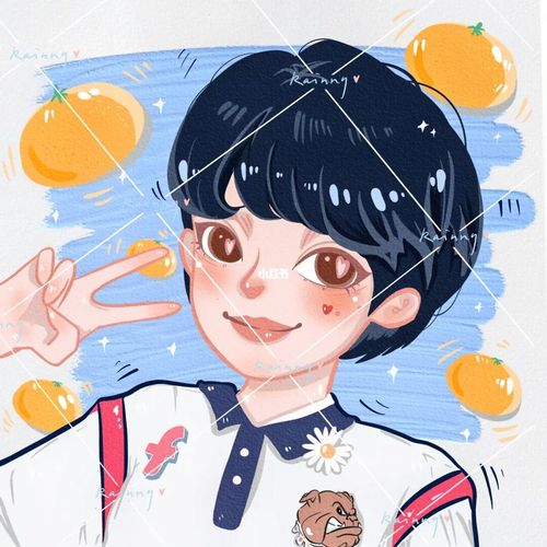 「客单/手绘头像/张极」7515_手绘_头像_金桔_手机壁纸_手绘头像