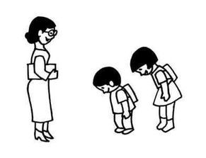 幼儿园鞠躬礼仪简笔画