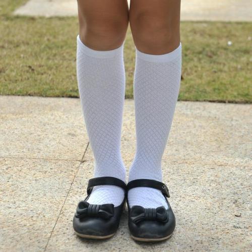 薄款儿童长筒白袜子纯棉夏季网眼透气男女学生全黑灰色防蚊高筒袜