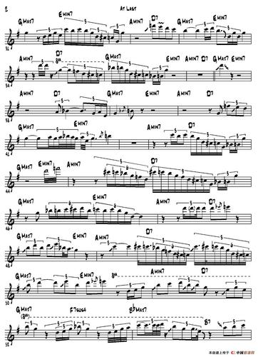 at last(次中音萨克斯)萨克斯谱