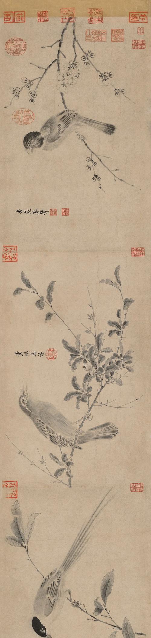 石渠宝笈名迹丨宋徽宗:写生珍禽图