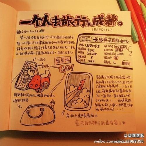 超可爱的女孩子旅行手帐,能从中感觉到她热爱生活的心.