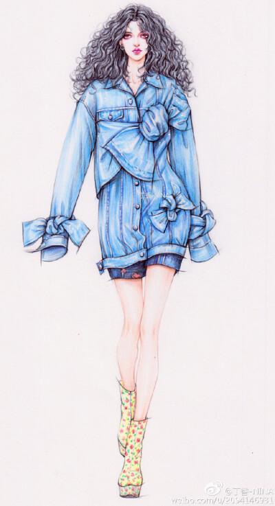 辉柏嘉48色水溶彩铅,120g复印纸转需#服装效果图##插画##手绘##手绘