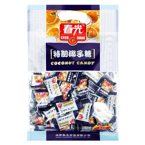 袋海南特产糖利东郊椰林水果味硬糖 3 228g 春光食品特制椰子糖