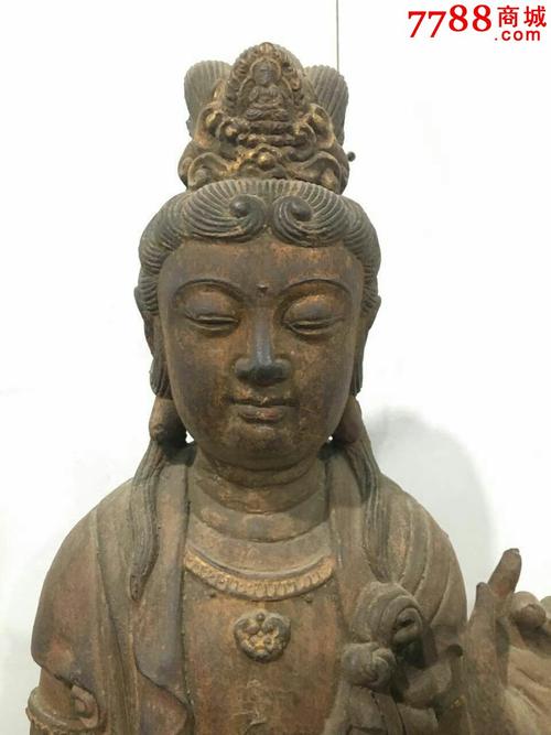 首页 零售 木佛像/人像 >> 清代楠木观世音菩萨雕像,佛菩萨雕像,观音