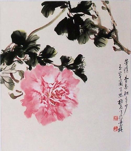 梅若牡丹国画作品欣赏